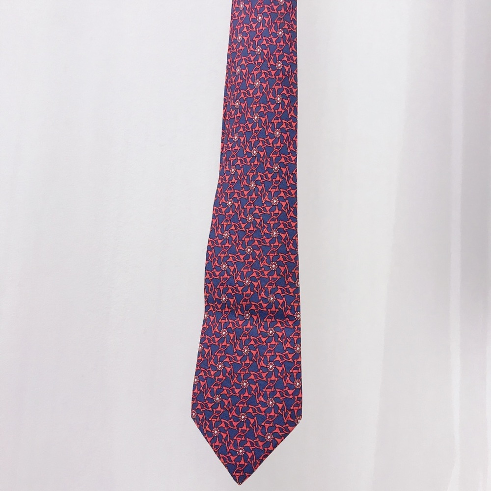 Hermes Horsebit Rounds Silk Necktie 7329 EA.